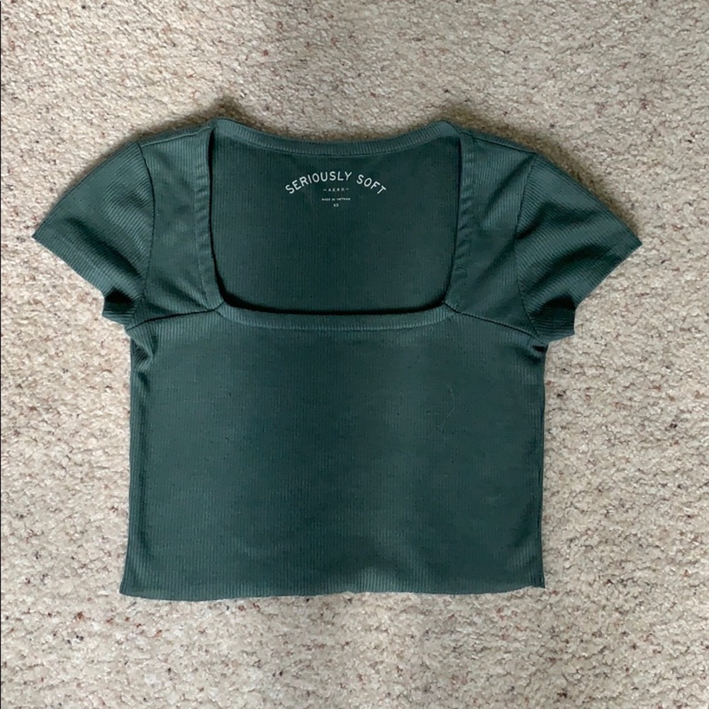 green square neck top